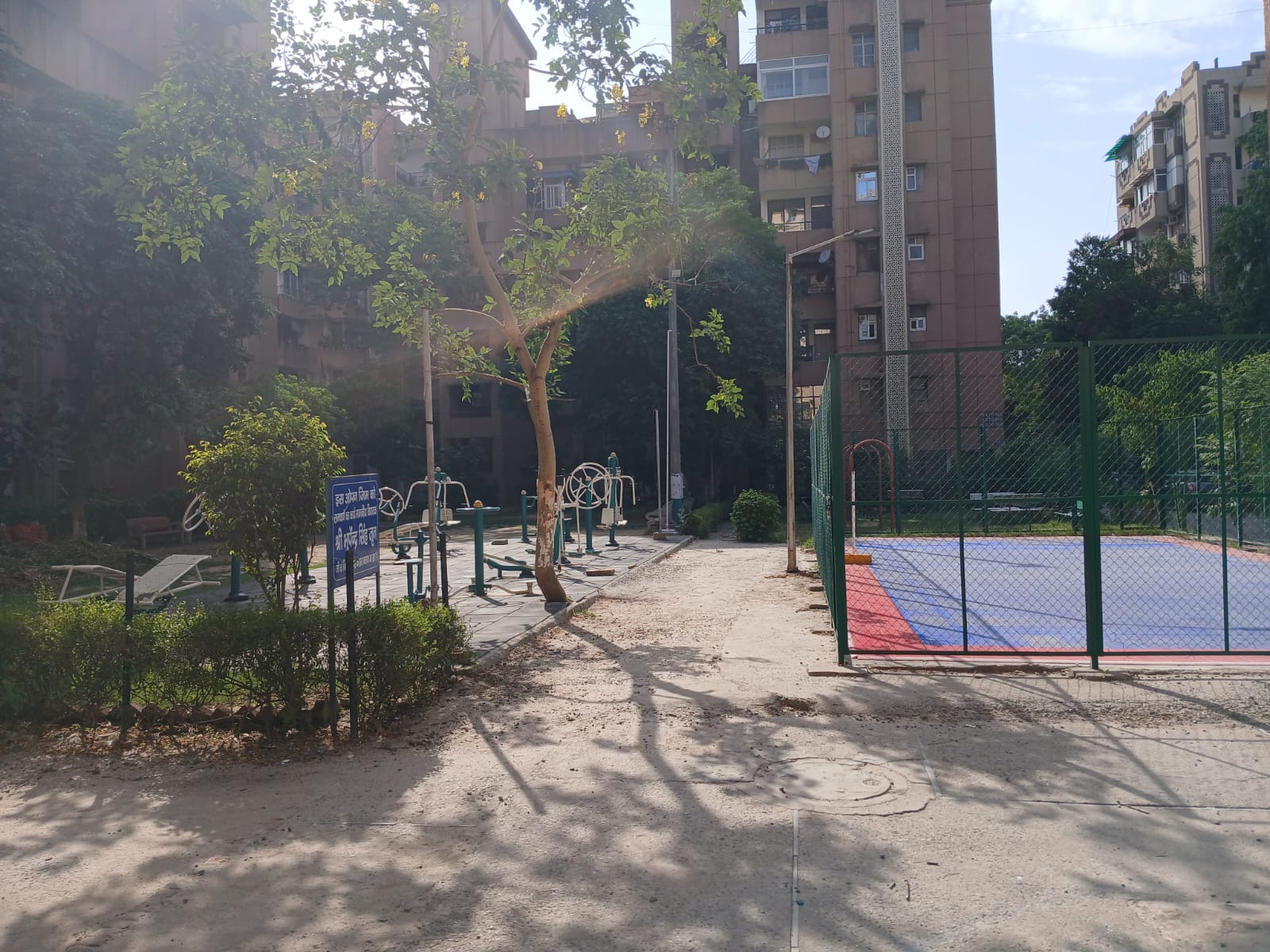 Society recreation area and sports court